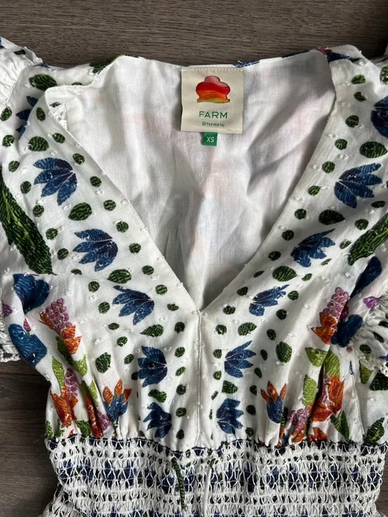 FARM Rio White Maxi Dress with Multicolor Floral Embroidery - Picture 2 of 10